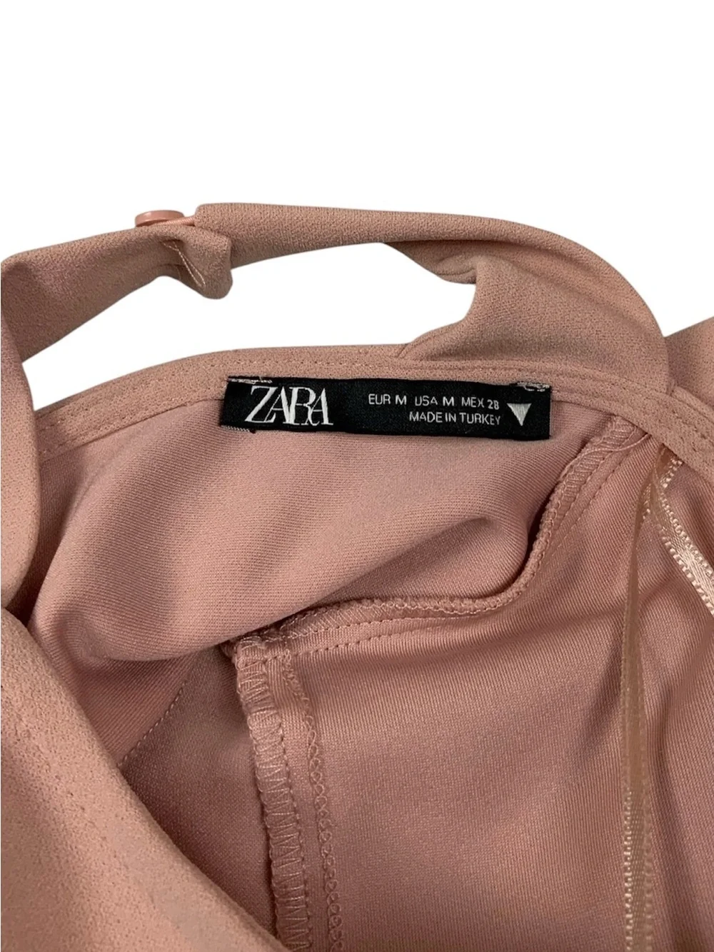Zara Blush Pink Open Back Cropped Top